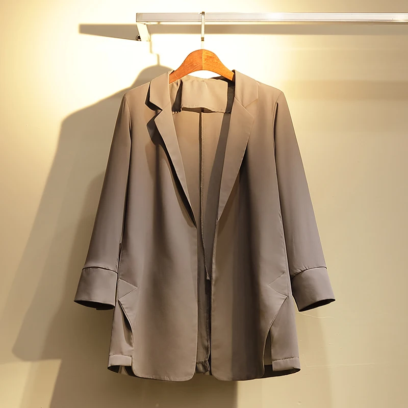 Женский офисный блейзер с длинным рукавом однотонный пиджак в винтажном стиле