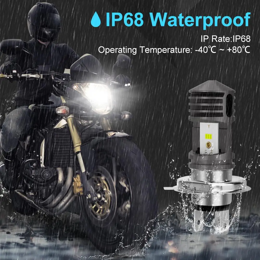 

LED Motorcycle Headlight BA20D H4 P15D Hi/Lo LED Bulb Motor Bike Headlamp Driving Lights Scooter Accessories 6000K