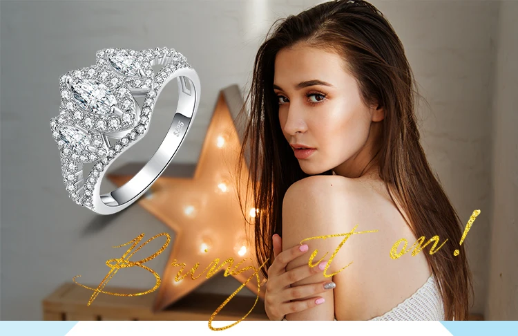JewelryPalace 3 камня Разделение хвостовиком 2ct маркиза кубический цирконий Свадебные Обручение кольцо стерлингового серебра 925