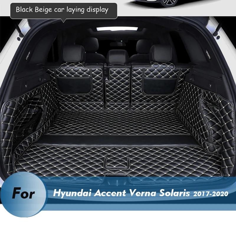 

Only bottom mat Leather Car Trunk Mat For Hyundai Accent Verna Solaris 2017-2020 Sedan Cargo Liner Accessories Interior