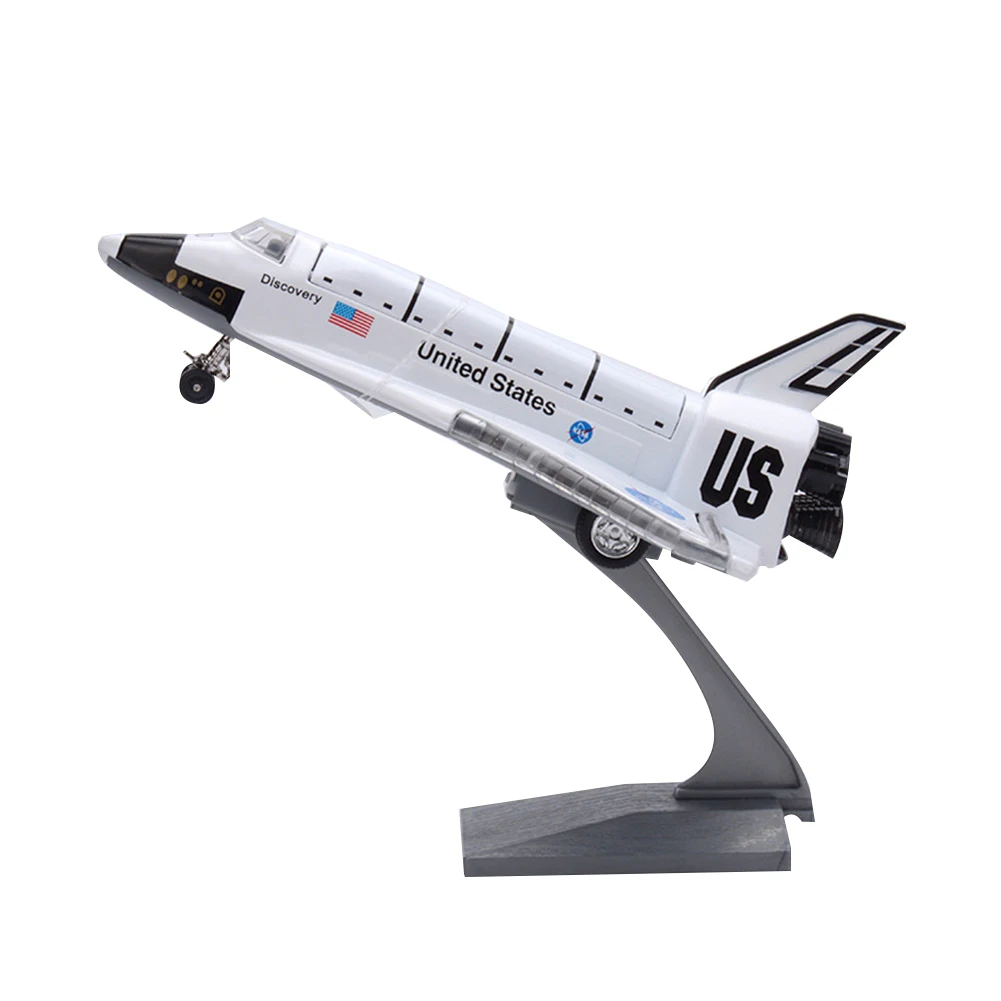 

Diecast Space Shuttle Plane Pull back Model with Sound Light Display Stand Toy Kids Educational Toys for Children Gift