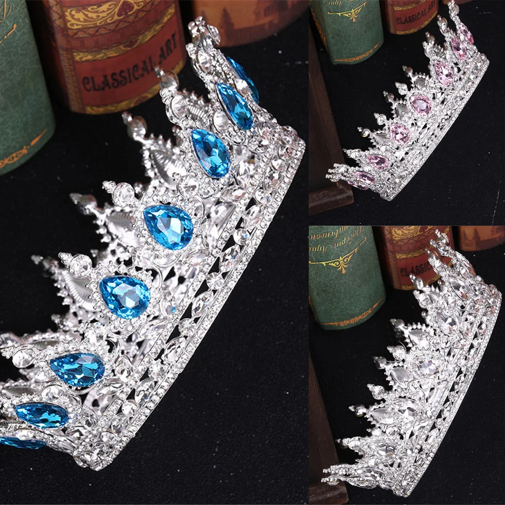 Свадебная повязка на голову принцессы Стразы Хрустальная корона головной убор