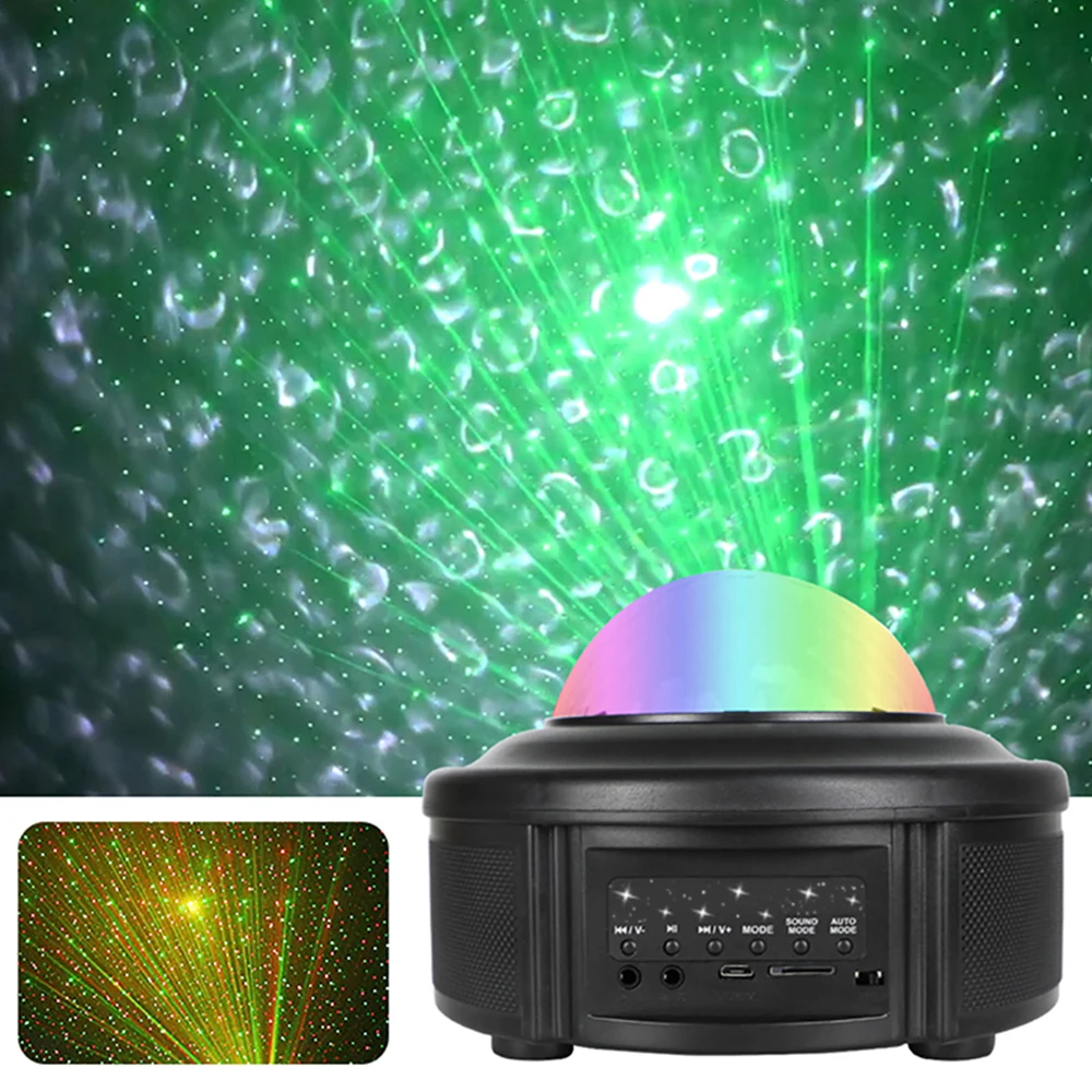 Voice Control Bluetooth Music Starlight Projector RGB Laser Light For Club Stage Event Show Party USB Charging Effect | Лампы и