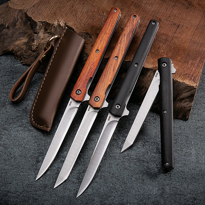 

8.6'' Damascus M390 Folding Blade Knife 57HRC Steel 5Cr15 Blade Folding Pocket Survival Camping Knives EDC Tools Outdoor Knifes