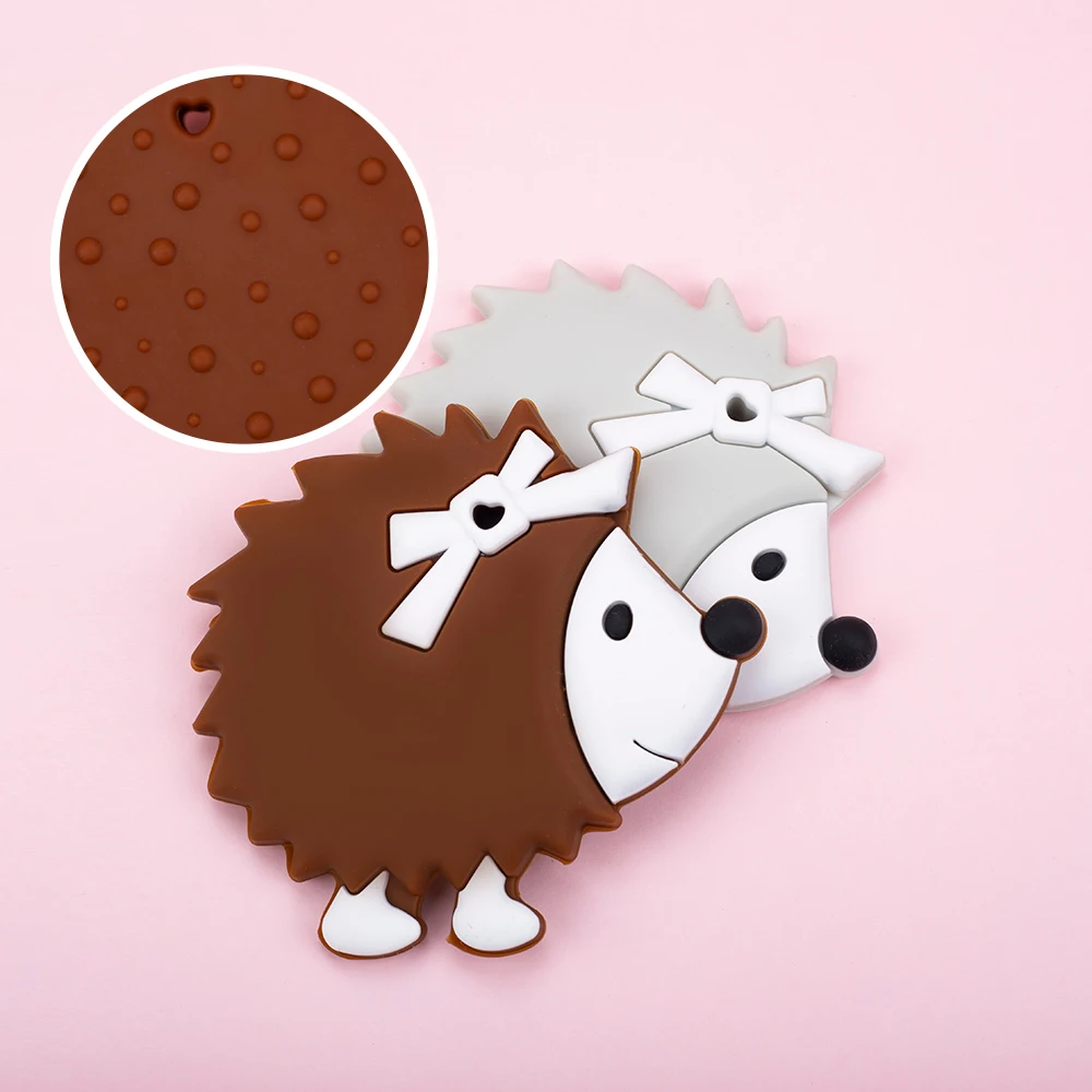 

Sunronyc 1PC Silicone Baby Teether Hedgehog Food Grade Silicone Pandents DIY Teething Toys For Teeth Tiny Rod Baby Teethers Gift