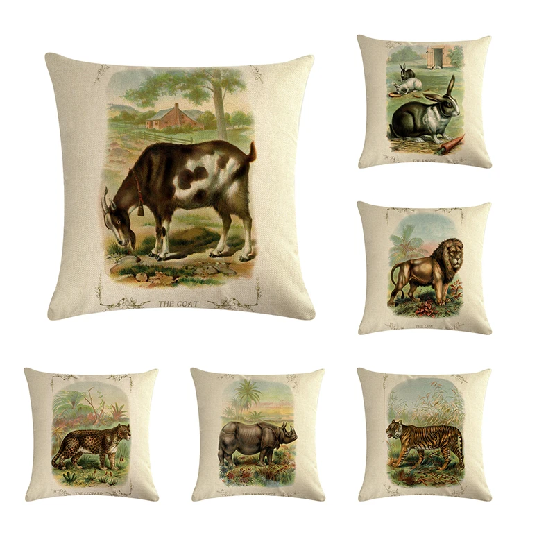 Чехол для дикой природы наволочка из хлопка и льна чехол подушки в виде свиньи