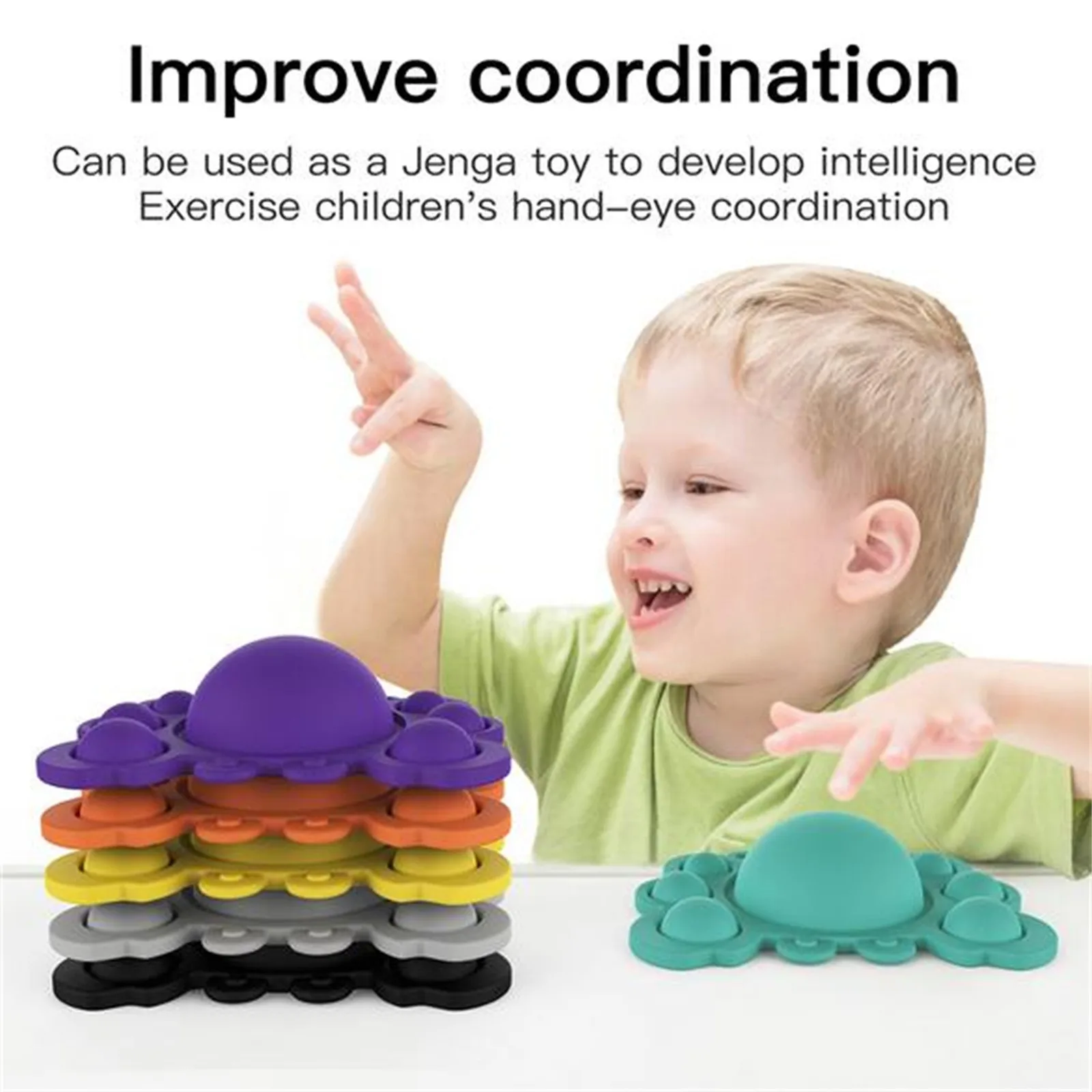 Juguete de burbujas de silicona para aliviar el estr&eacute;s, juguete sensorial para aliviar el autismo, cangrejo de descompresi&oacute;n-0