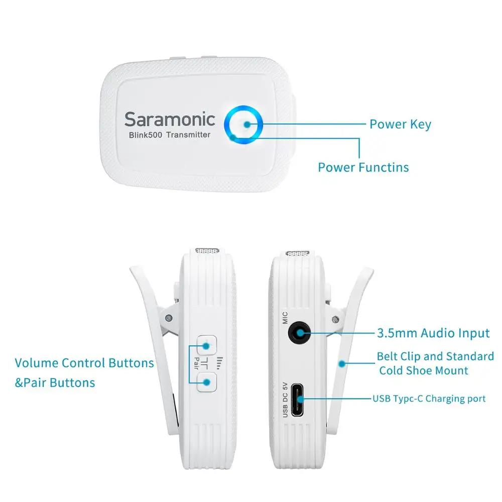 Беспроводная микрофонная система Saramonic Blink500 B1W/B2W 2 4 ГГц 6 часов работы|Микрофоны| |