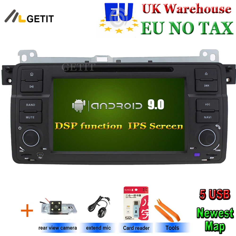 

Автомобильный DVD-плеер на Android 9, стерео для BMW/E46/M3/Rover/3 с радио, Wi-Fi, Bluetooth, GPS