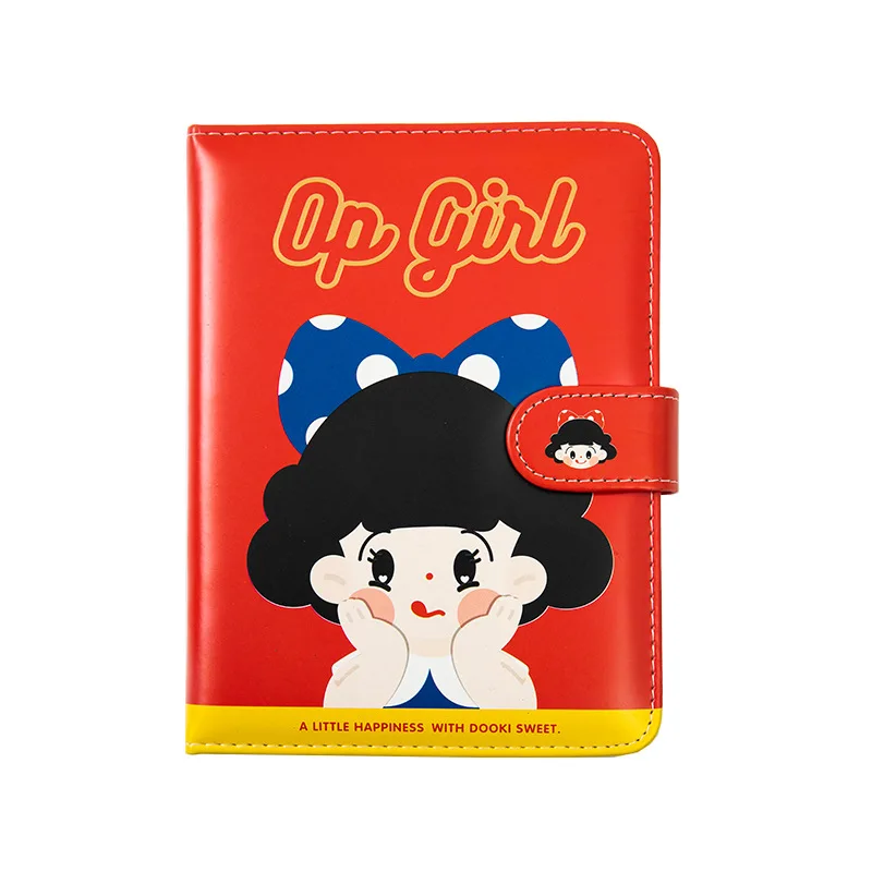 

Mercurius Cute Cartoon Red Girl Soft PU Leather Diary Book A6 Planner 192P Colorful Blank Pages Journal School Office Supplies