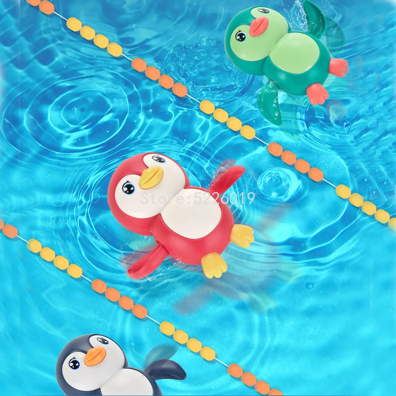 

Bath Toys Winding Chain Floating Penguin Playing in Water Children's Bath Water Spray Toy Baby Bathroom Clockwork Toy Gift