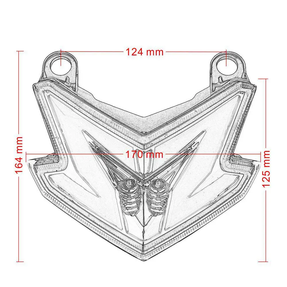 Мотоцикл LED Встроенный задний фонарь стоп сигнал поворота свет номерного знака