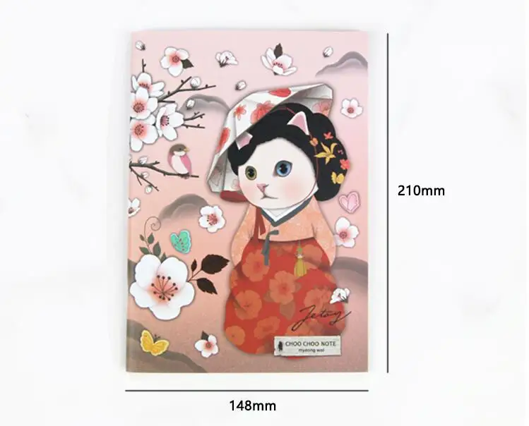 А5 милый мультяшный кот ноутбук 80р корейская мода подкладка Бумажная книга |