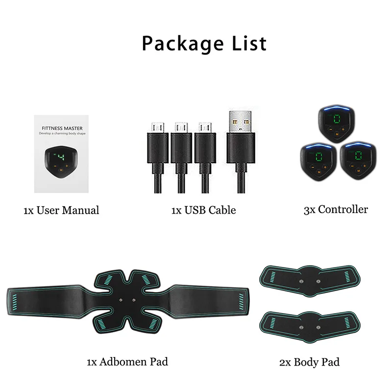 EMS Slimming Belt Wireless Muscle Stimulator Abdominal Trainer Toner Body Building Fitness For Abdomen Arm Leg Unisex | Спорт и