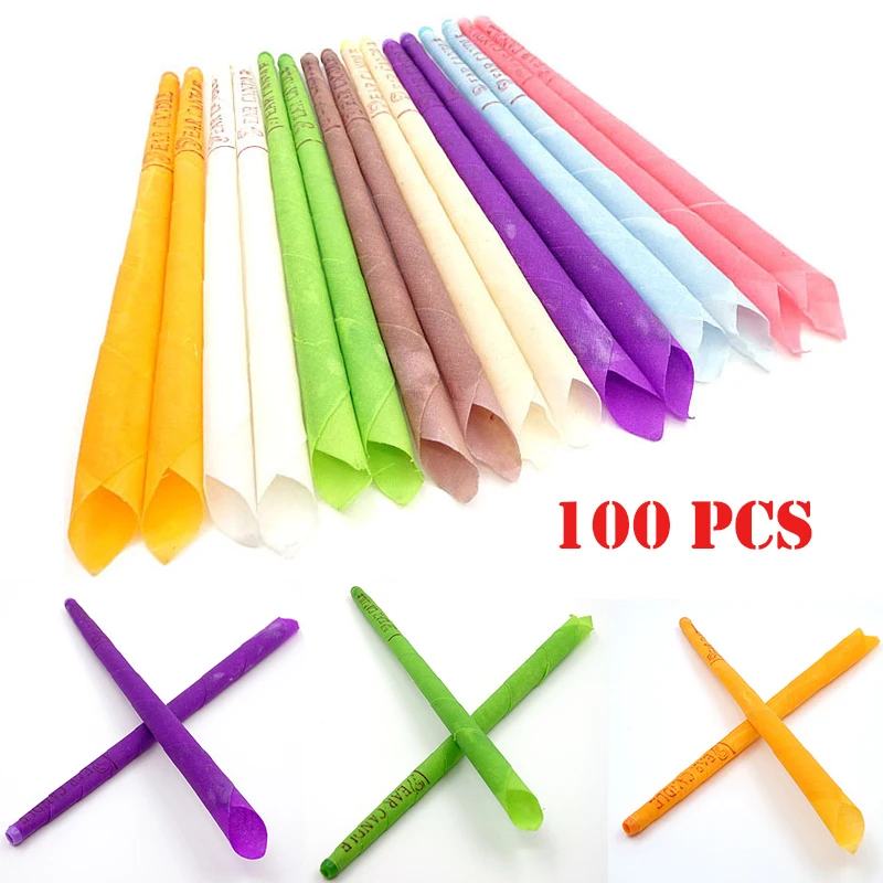 100 шт. Coning ушные свечи пчелиный воск лечение уха забота о здоровье Очистителей для