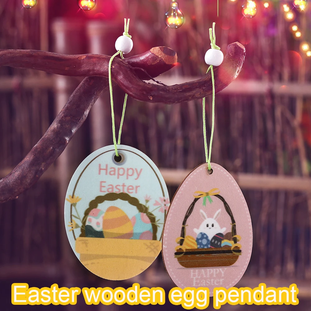2 шт./компл. Новый Счастливой Пасхи деревянный декор Пасхальный кролик яйцо