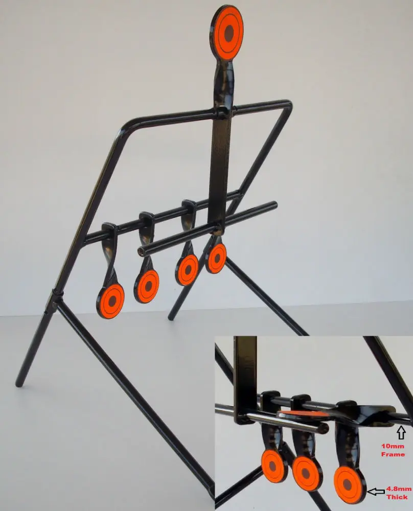 

Metal Resetting Shooting Target Paddle Wind Chime Style Target for Outdoor Shooting Training (Black)