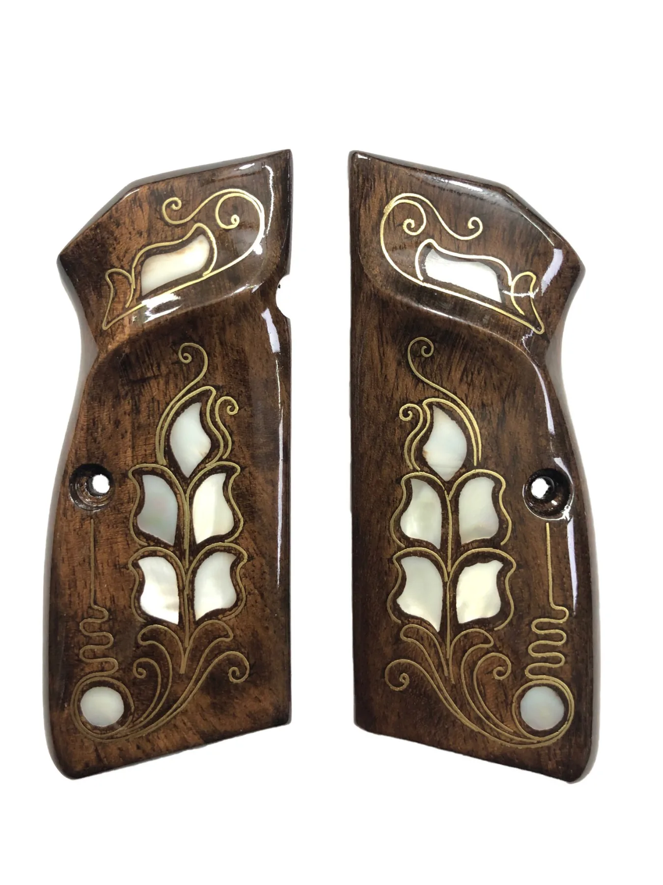 

Belgium Browning Hp 14'lü Special Series Laser Cutting Pearl Inlaid Wooden Grip Mod41