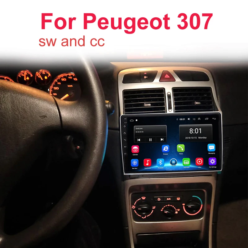 Автомобильный DVD плеер Android 9 1 2.5D IPS экран GPS навигация мультимедиа для peugeot 307 Радио