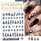 Самодельные наклейки для ногтей с эффектом пламени, 3D-наклейки для дизайна ногтей