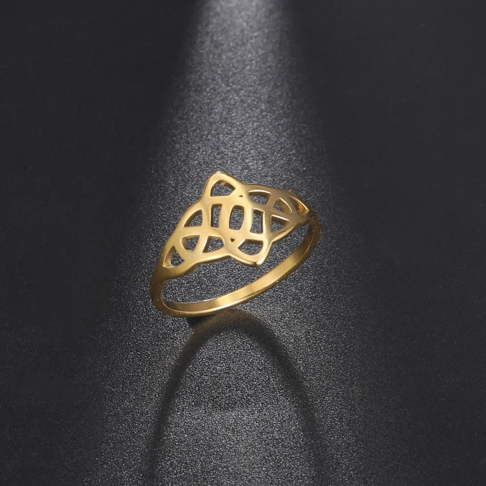 

COOLTIME Talisman Vintage Celtics Knot Ring Women Men Stainless Steel Finger Ring Wedding Gift for Guest Jewelry Accessories