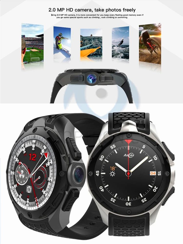 2020 IP 68 водонепроницаемые часы 3g Smartwatch 460mAh Bettery 2G + 16GB Rom 2PM камера для модного