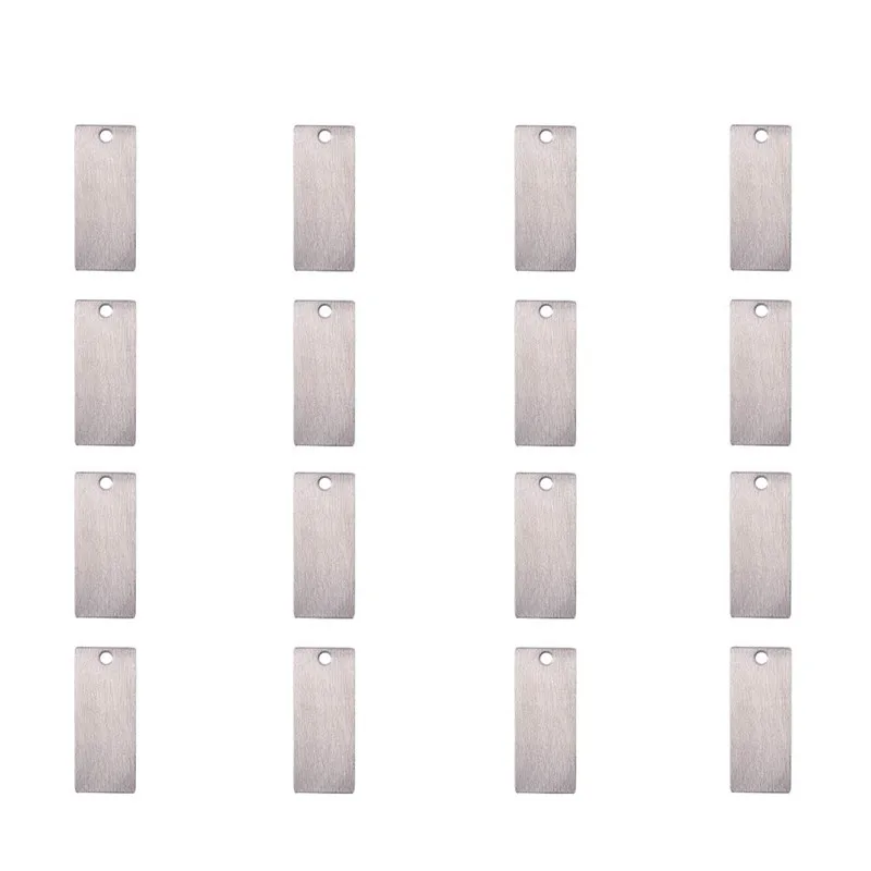 Плоские прямоугольные подвески из нержавеющей стали 304 50 шт./лот пустые