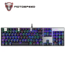 Motospeed CK104 Gaming Mechanical Keyboard 104keys Russian English Red Switch Blue Metal Wired LED Backlit RGB Tablet Desktop