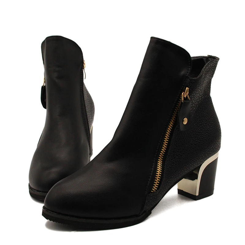 Модные женские ботинки повседневная кожаная обувь на низком каблуке весенняя