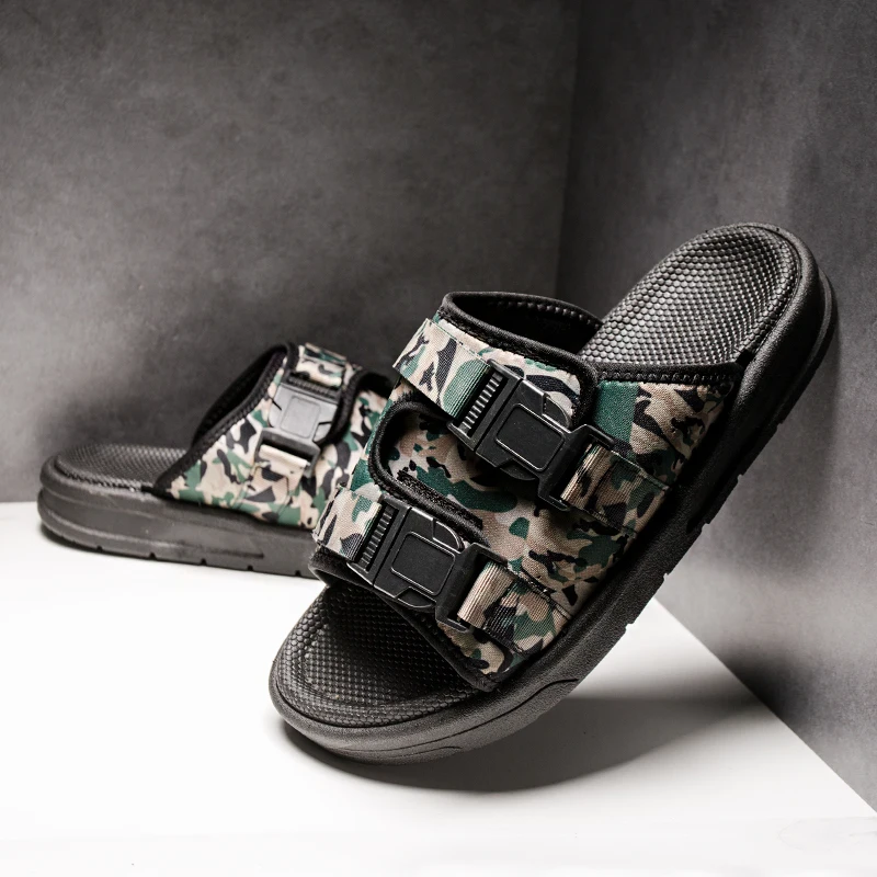 

slippers men beach sandals 2020 summer fashion male vietnam shoes breathable lightweight slides Camouflage pantuflas de hombre