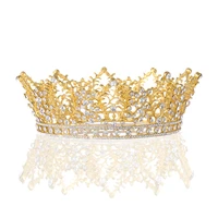 mens crown headdress prince crown king beauty pageant crown leaves rhineston