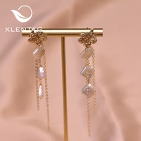 xlentag natural baroque pearls dangle tassel earrings for wedding girls birthday womens luxury jewellery original design ge0914