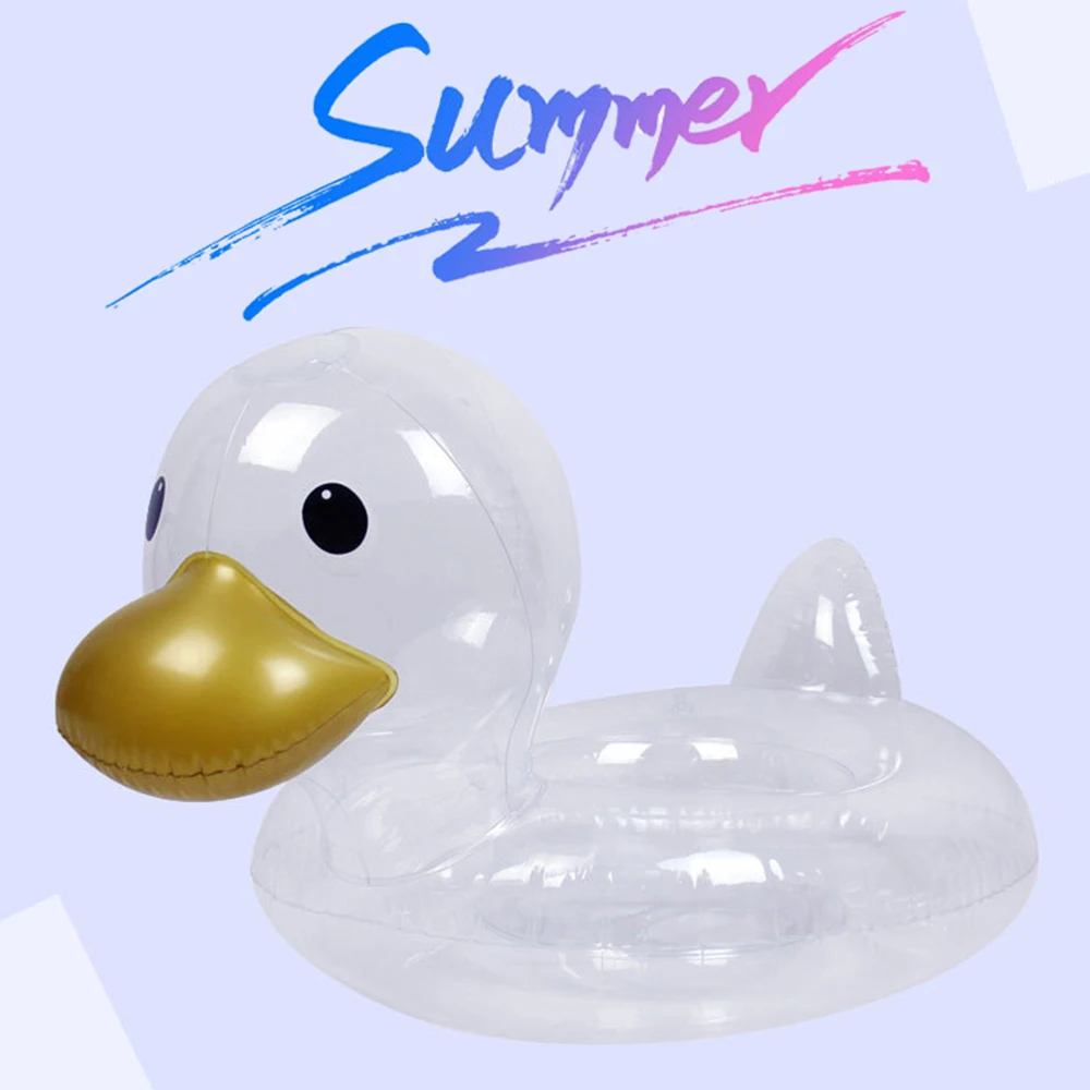 

Кольцо для плавания милое прозрачное детское надувное кольцо в форме утки из ПВХ прозрачное кольцо для плавания круг для плавания для бассе...