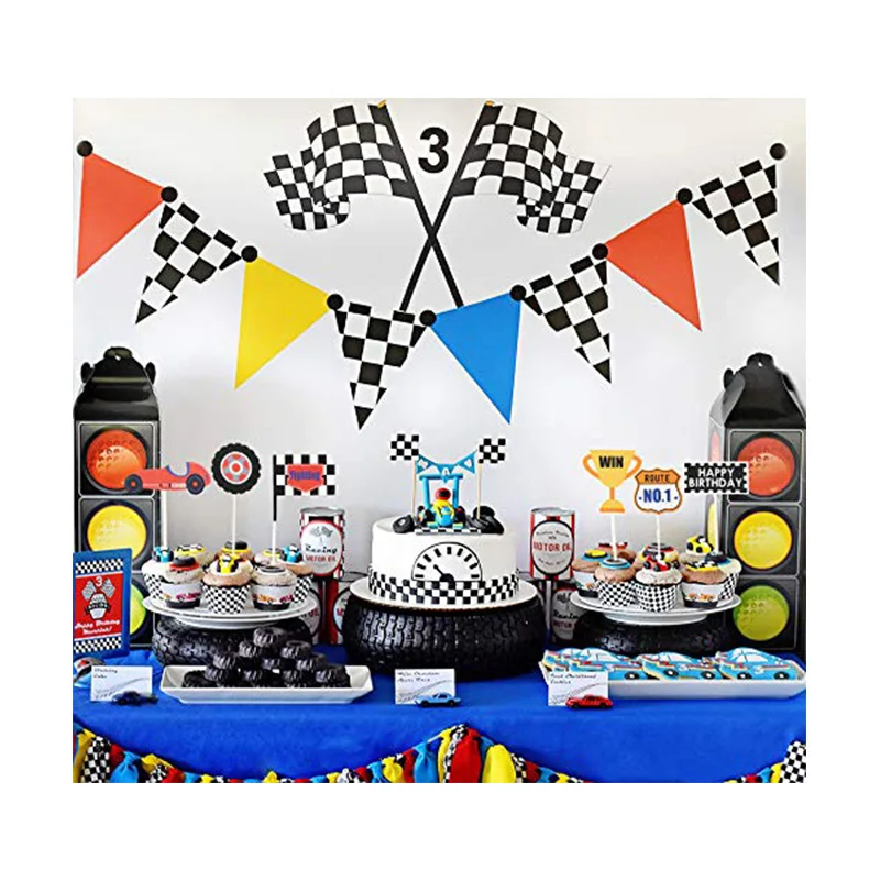 6 шт. гоночные тематические украшения для торта