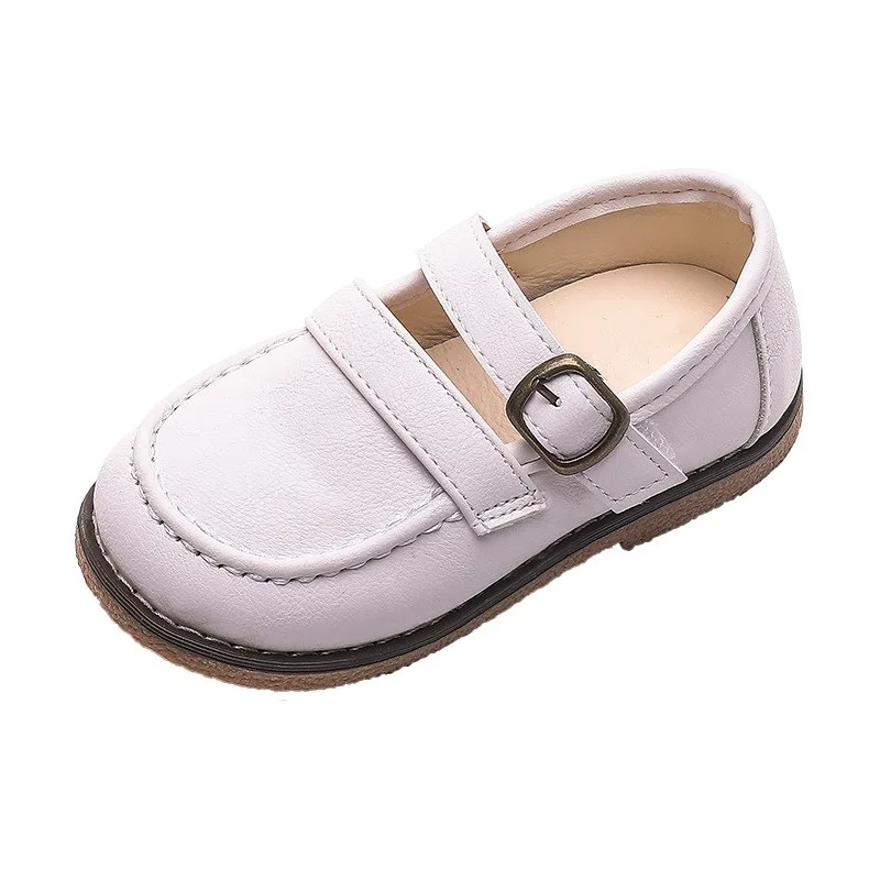 

COZULMA 2020 Children Autumn Elegant Leather Shoes Kids Girls Non-Slip PU Hook & Loop Flat Shoes Size 21-30