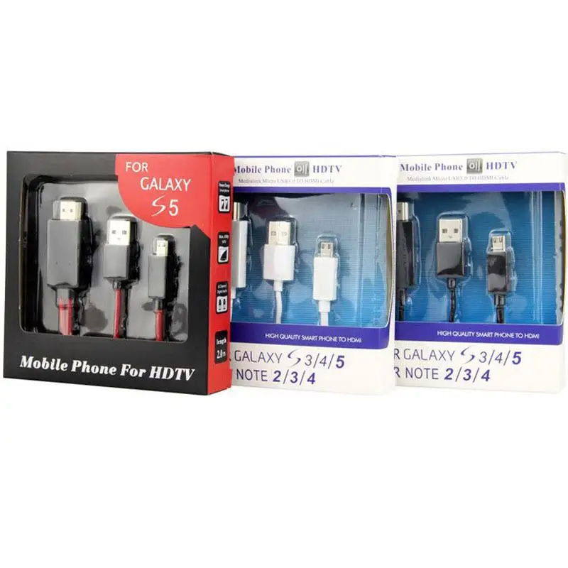 Адаптер Kuulee Micro USB-HDMI MHL-HDMI 1080P HD TV Кабель-адаптер для телефонов Android Samsung S3 S4 S5 11 PIN |