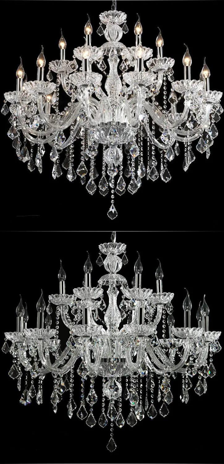 

Free Shipping Large crystal chandelier 18 Arms Luxury crystal light Fashion chandelier crystal light Modern Large chandeliers