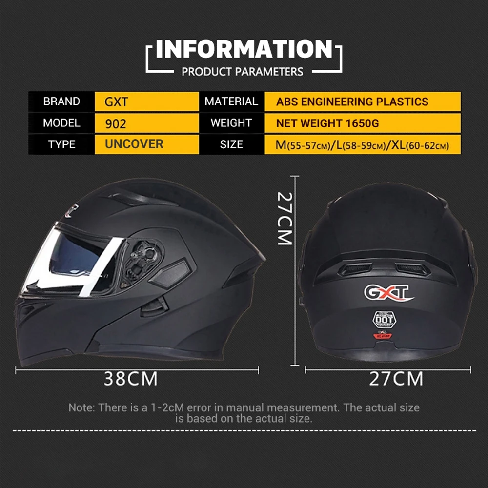 Мотоциклетный шлем GXT защитный с откидной крышкой для мотокросса каска двойные