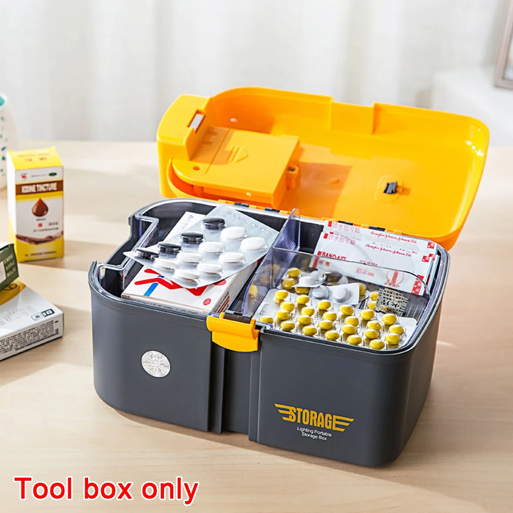 

Home Organizer Outdoor Fishing Garage Storage Tray Multifunctional Tool Box Durable Repair Hardware Lightweight With LED Light