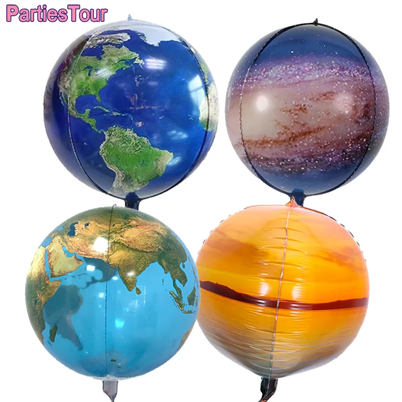 

2pcs 22inch World Map Balloons Galaxy Planet Globe Earth Balloon Space Theme Party Birthday Decoration Playing Teaching Globos