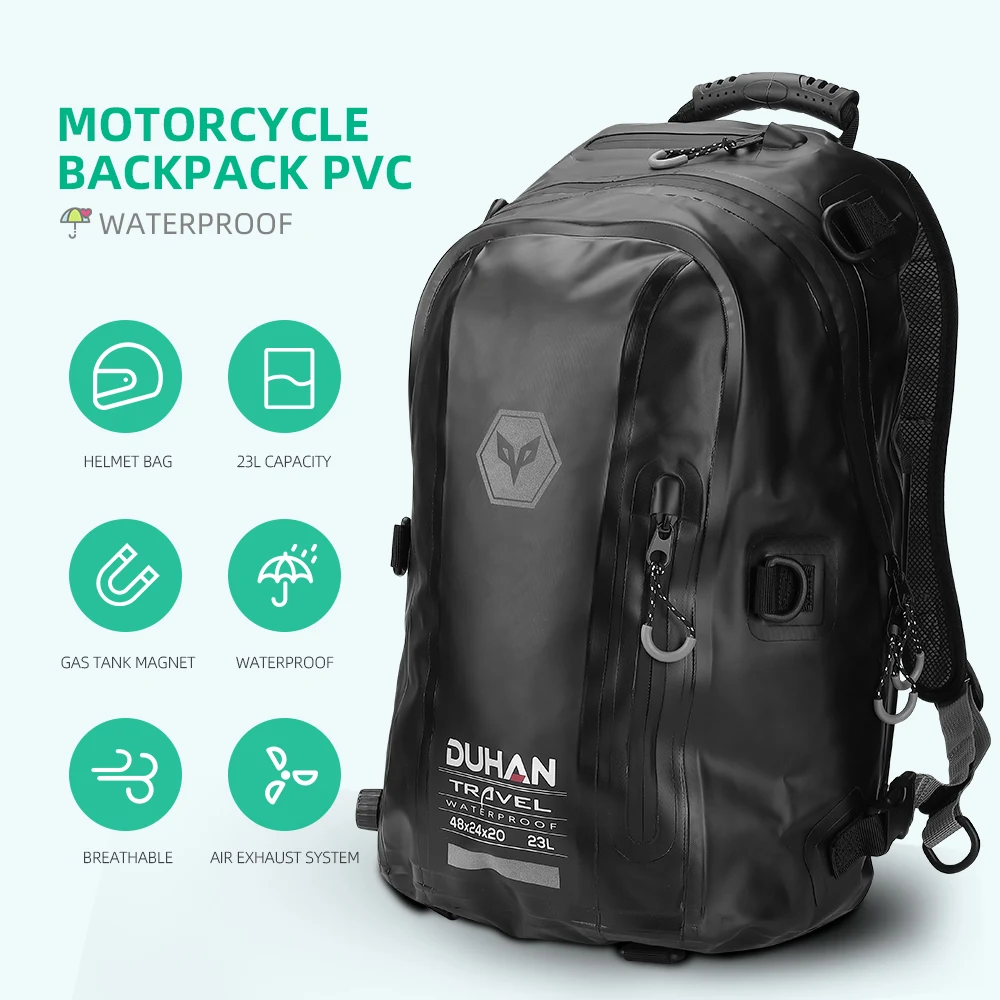 KEMiMOTO Waterproof Handbag Backpack Motorcycle Tail Bags Kit Travel Bag Motorbike Sport Luggage Rear Seat Rider Bag Pack
