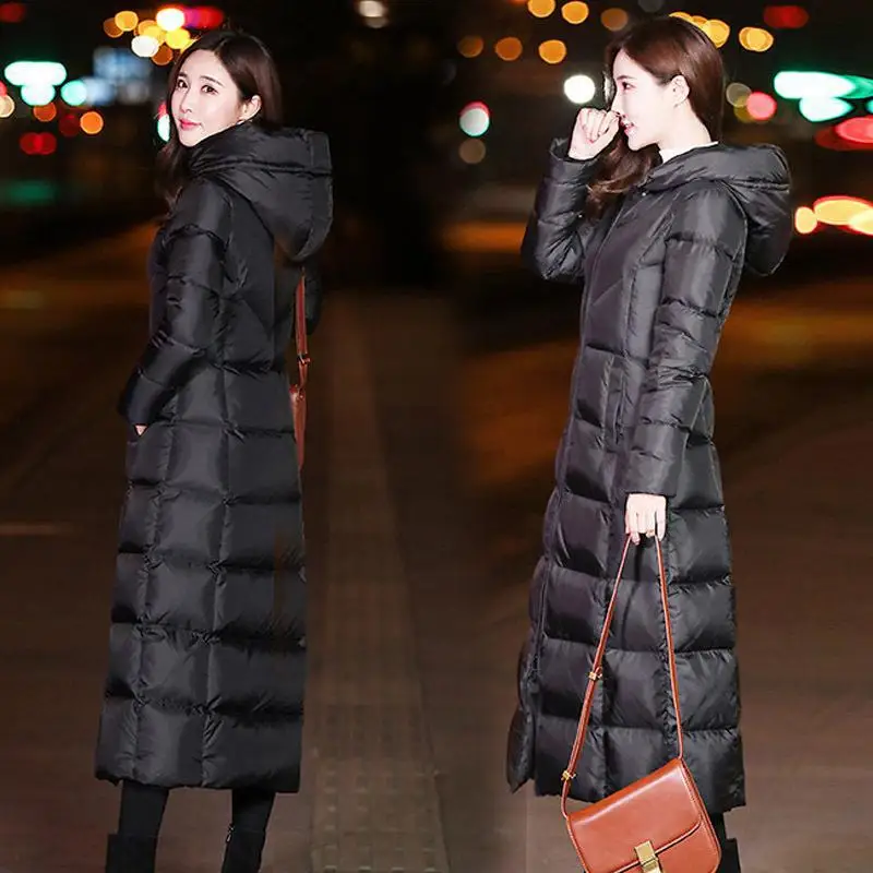 

Long down jacket coats women 2019 new fashion hooded winter Outwear Female black coats jacket chamarras de mujer jackets 3XL