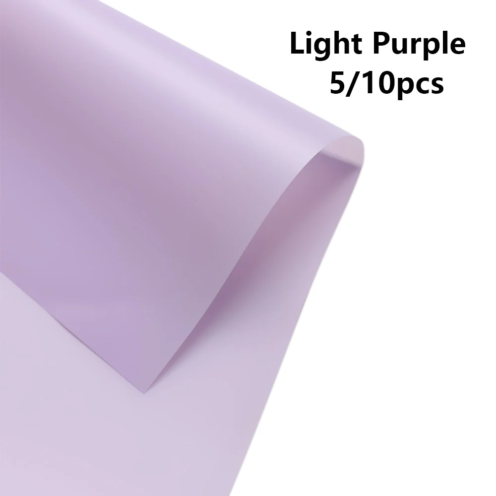 light purple 5 шт корейский Стиль полупрозрачная водонепроницаемая бумага обертывание пинг цветок обертывание бумага Рождественская упаковка для свадебного подарка бумага - Цвет: light purple