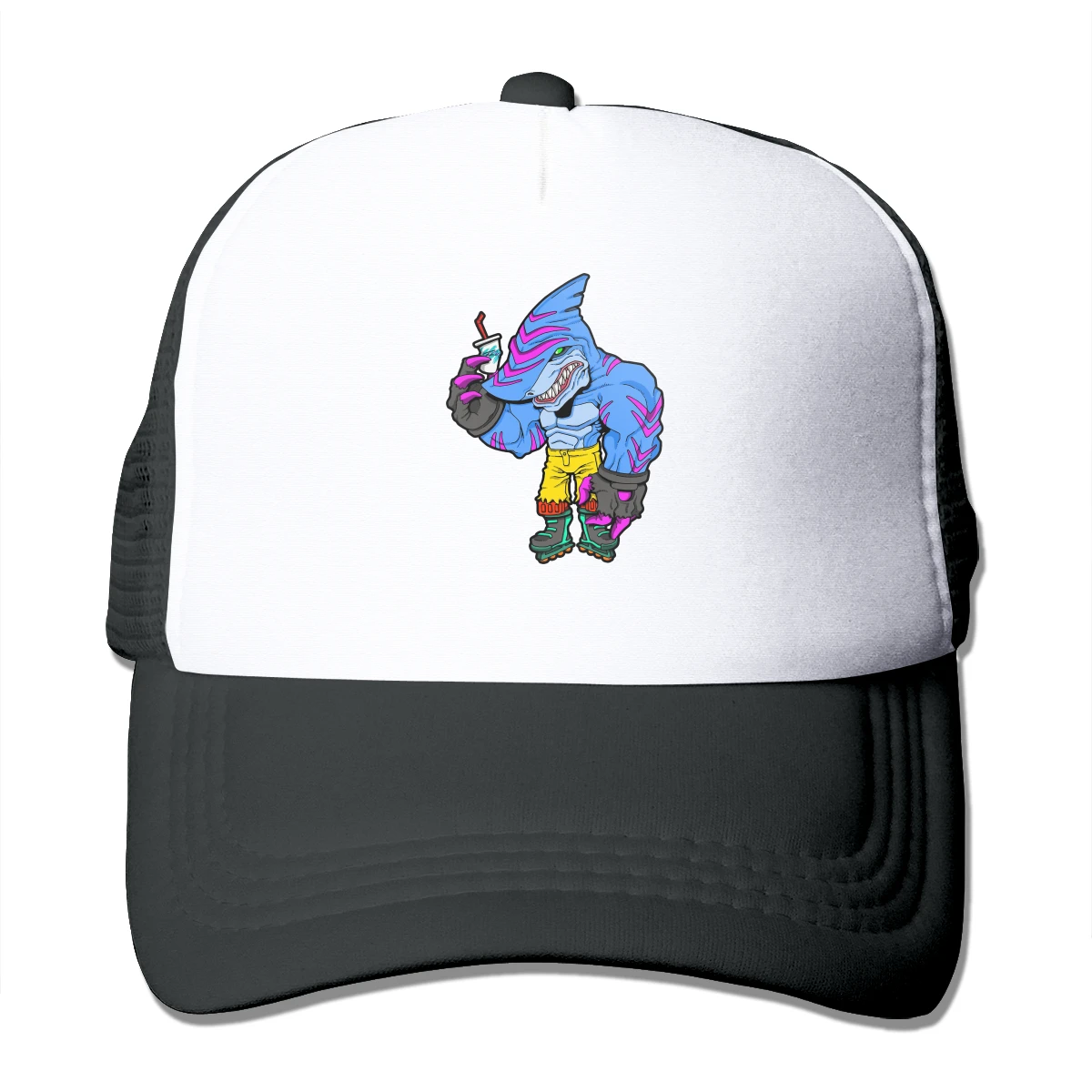 

Синие кепки-тракеры, бейсболка с сеткой в научном стиле с изображением уличных акул и джеба, сетчатая бейсболка для мужчин и женщин, Кепка-Сн...