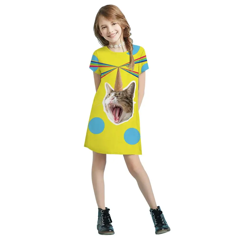 

Kid Dress For Girls Print Summer Girls Dress Casual Style Dress Girls Summer Teenage Kids Girls Clothes 8 9 10 12 Year