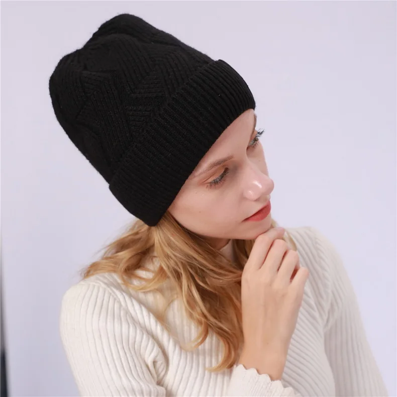 NUZADA брендовые зимние вязанные шапочки Skullies шапочки шапки s мужские женские шерстяные плюс бархатные со стразами шапка с наушниками уличные лыжные теплые шапки