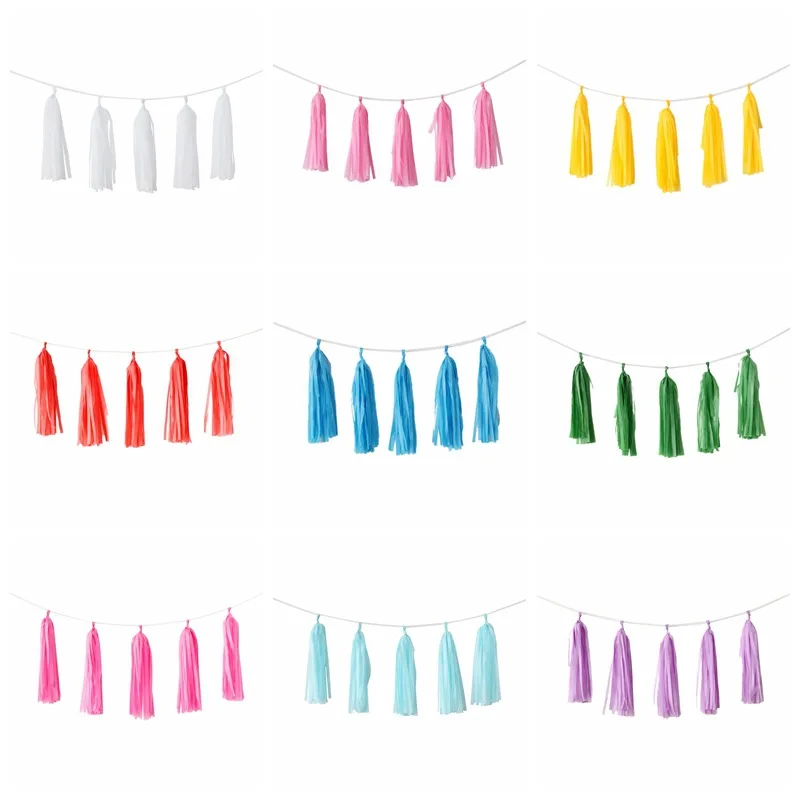 5 шт./лот баннер из салфетки с кисточками флажки гирлянда Висячие на день рождения