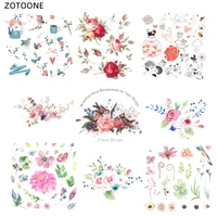 zotoone flower patch cute animal stickers iron on print on transfers for clothes t shirt accessory applique diy heat transfer g