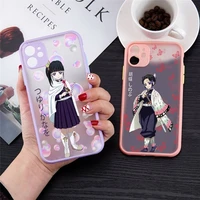 demon slayer phone case for iphone13 12 11 mini pro xr xs max 7 8 plus x matte clear kyojuro rengoku kamado nezuko kimetsu cover