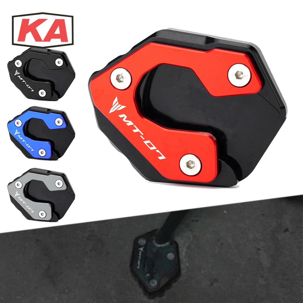 

For Yamaha MT07 MT 07 MT-07 2014-2019 2018 2020 New Motorcycle Kickstand Side Stand extension Enlarge Plate Pad With Logo MT-07